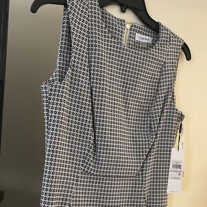 Calvin Klein Black and White Sleeveless Dress